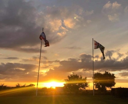 Battlefield Flags at Sunset