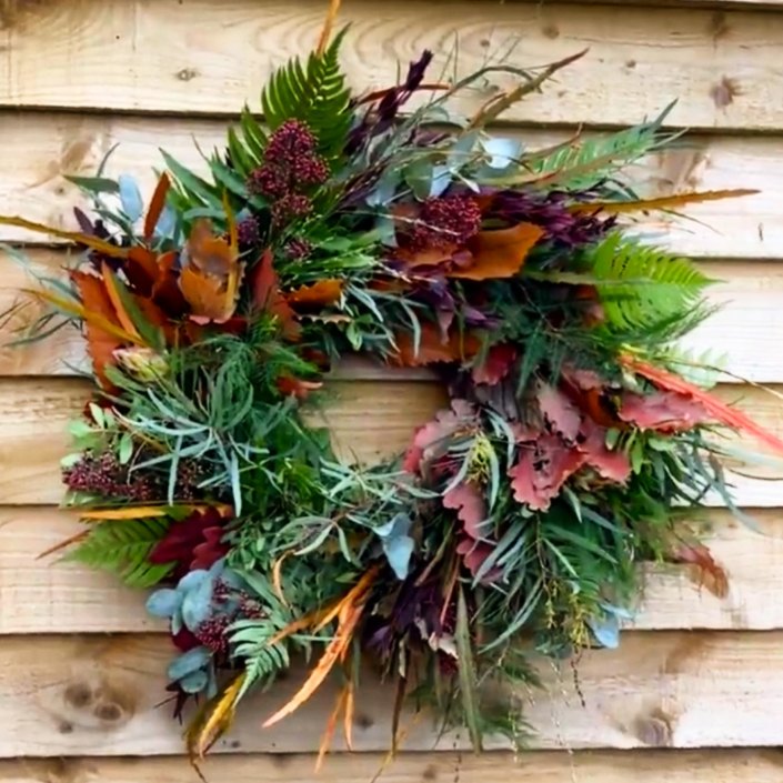 A stunning Autum Wreath from The Flower House