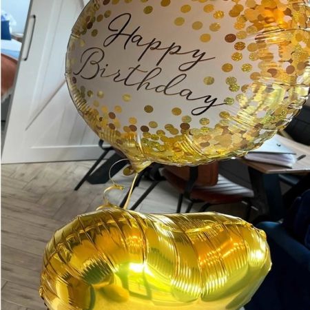Gold Happy Birthday Ballons